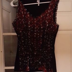 Studio Y black &Red lace dress shirt